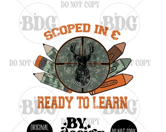 Boy Back To School PNG | Hunting Back To School PNG | Scoped In PNG | Camo Back To School Png | Boy school Png | Camo Pencil Png
