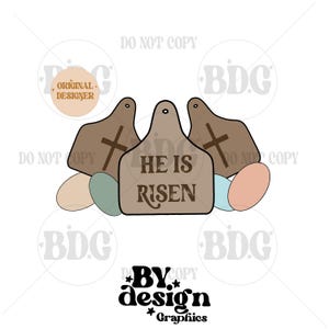 He Is Risen PNG | Christian Easter png | Western Christian Png | Western Easter png | Easter Cow Tag Png | Ranching Easter Png |