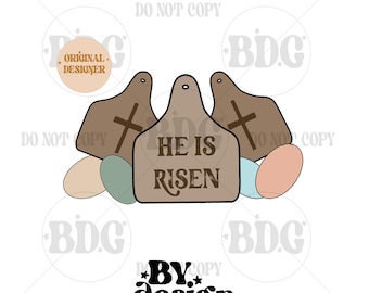 He Is Risen PNG | Christian Easter png | Western Christian Png | Western Easter png | Easter Cow Tag Png | Ranching Easter Png |