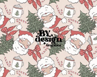サンタのシームレス | ヴィンテージサンタのシームレス | シンプルなサンタのシームレス | 女の子のクリスマスのシームレス | リボンのクリスマスのシームレス | クリスマスツリーのシームレス