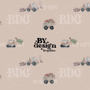 Christmas Construction Seamless | Boys Christmas Seamless | Christmas Seamless | Boys Construction Seamless | Hand Drawn | Digital File
