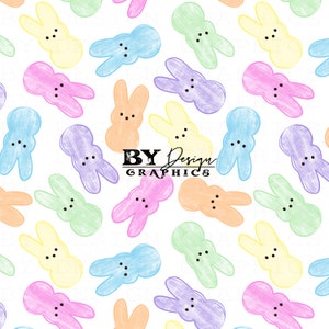 Pastel Peeps Seamless | Pastel Easter Seamless | Girl Easter Seamless | EasterPeeps Seamless | Rainbow Peeps Seamless | Digital File