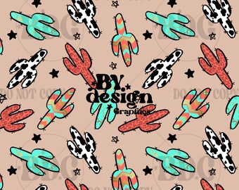 Western Cactus Seamless | Boy Western Seamless | Gender Neutral Western Seamless | Western Girl Seamless | Cactus Seamless