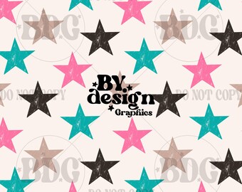 Girl Star Seamless | Girls Western Seamless | Distressed Stars Seamless | Bright Stars Seamless | Western Star Seamless