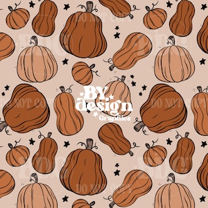 Fall Pumpkin Seamless | Girl Pumpkin Seamless | Doodle Pumpkin Seamless | Thanksgiving Seamless | Pumpkin Patch Seamless | Girl Fall Seamles