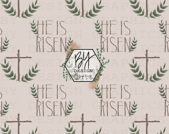 He Is Risen Seamless | Hand Drawn | Christian Seamless | Easter Seamless | Digital File