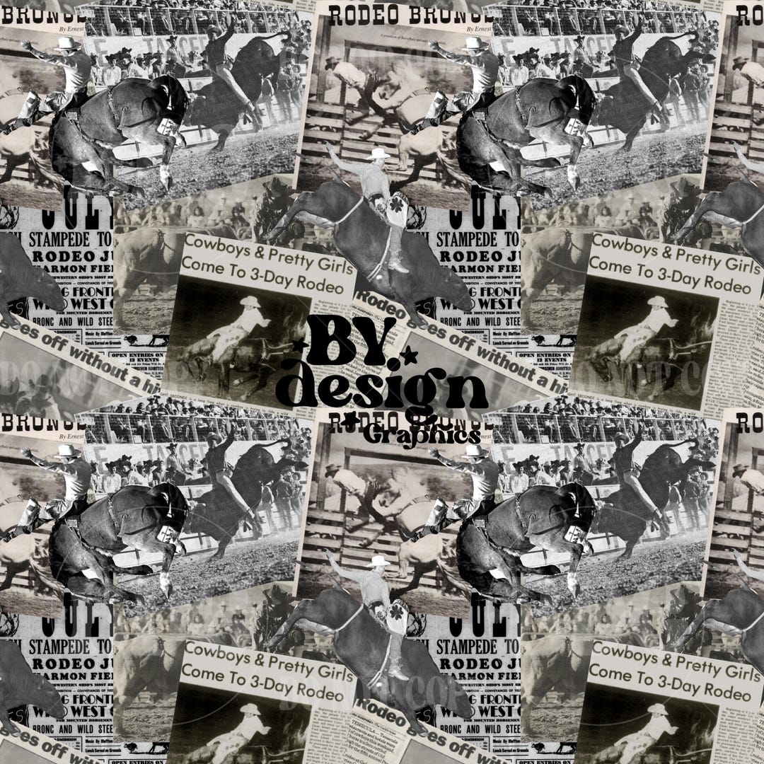 Rodeo Seamless | Western Boy Seamless | Rodeo Collage Seamless | Rodeo ...