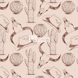 Cowboy Seamless | Western Seamless | Punchy Seamless | Western Boy Seamless | Hand Drawn | Digital File