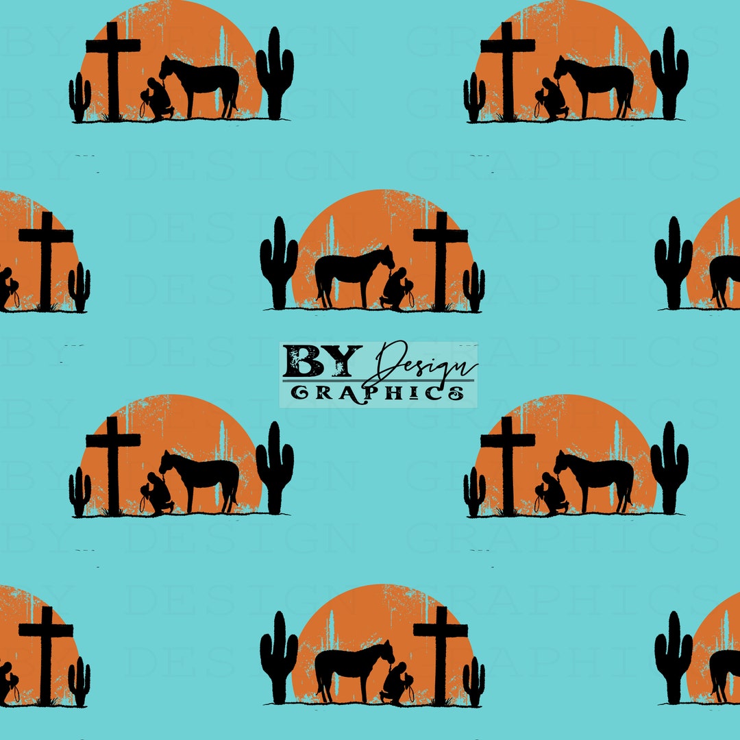 Cowboy Cross Seamless Western Christian Seamless Punchy Easter Seamless