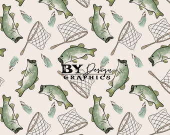 Bass Fishing Seamless | Boys Fishing Seamless | Neutral Fishing Seamless | Boys Bass Seamless | Fishing Derby Seamless