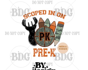 Scoped In On Pre-k PNG | Hunting Back To School PNG | Scoped In PNG | Camo Back To School Png | Boy school Png | Camo Pencil Png