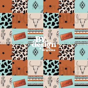 Western Seamless | Western Patchwork Seamless | Boho Western Seamless | Desert Western Seamless | Girls Western Seamless | Wranglin Seamless