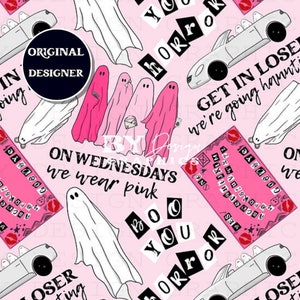 Mean Ghouls Seamless | Hand Drawn | Ghost Seamless | Spooky Seamless | Pink Halloween Design | Digital File