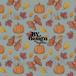 Fall Bow Seamless | Girl Fall Seamless | Girls Fall Pumpkin Seamless | Pumpkin Bow Seamless | Girl Pumpkin Seamless | Fall Bow Seamless