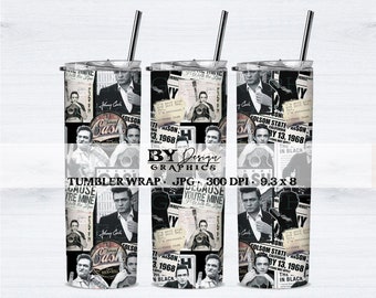 Tumbler Wrap Man In Black | Sublimatie voor contant geld Tumbler Wrap | Sublimatie Tumbler Wrap | Johnny Cash-bekerverpakking | Johnny Cash, png