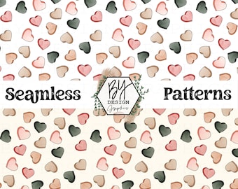 Boho Conversation Hearts | Simple Valentines Seamless | Simple Heart Seamless | Girl Valentines Day Seamless | Conversation Heart Seamless