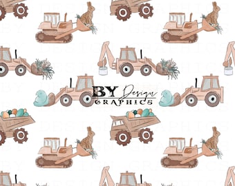 Easter Construction Seamless | Boy Easter Seamless | Boy Spring Seamless | Easter Trucks Seamless | Boho Easter Seamless | Digital File