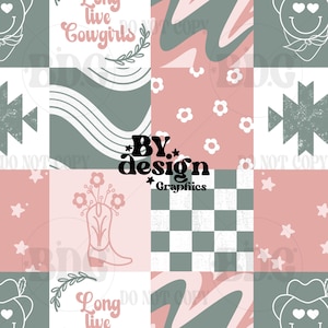Western Spring sans couture | Patchwork western sans couture | Western girly sans couture | Rose vert western sans couture | Ouest sans couture