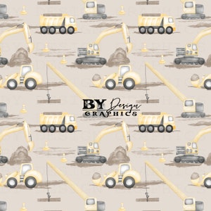 Construction Seamless | Boy Construction Seamless | Gender Neutral Seamless | Dump Truck Seamless | Construction Vehicle Seamless