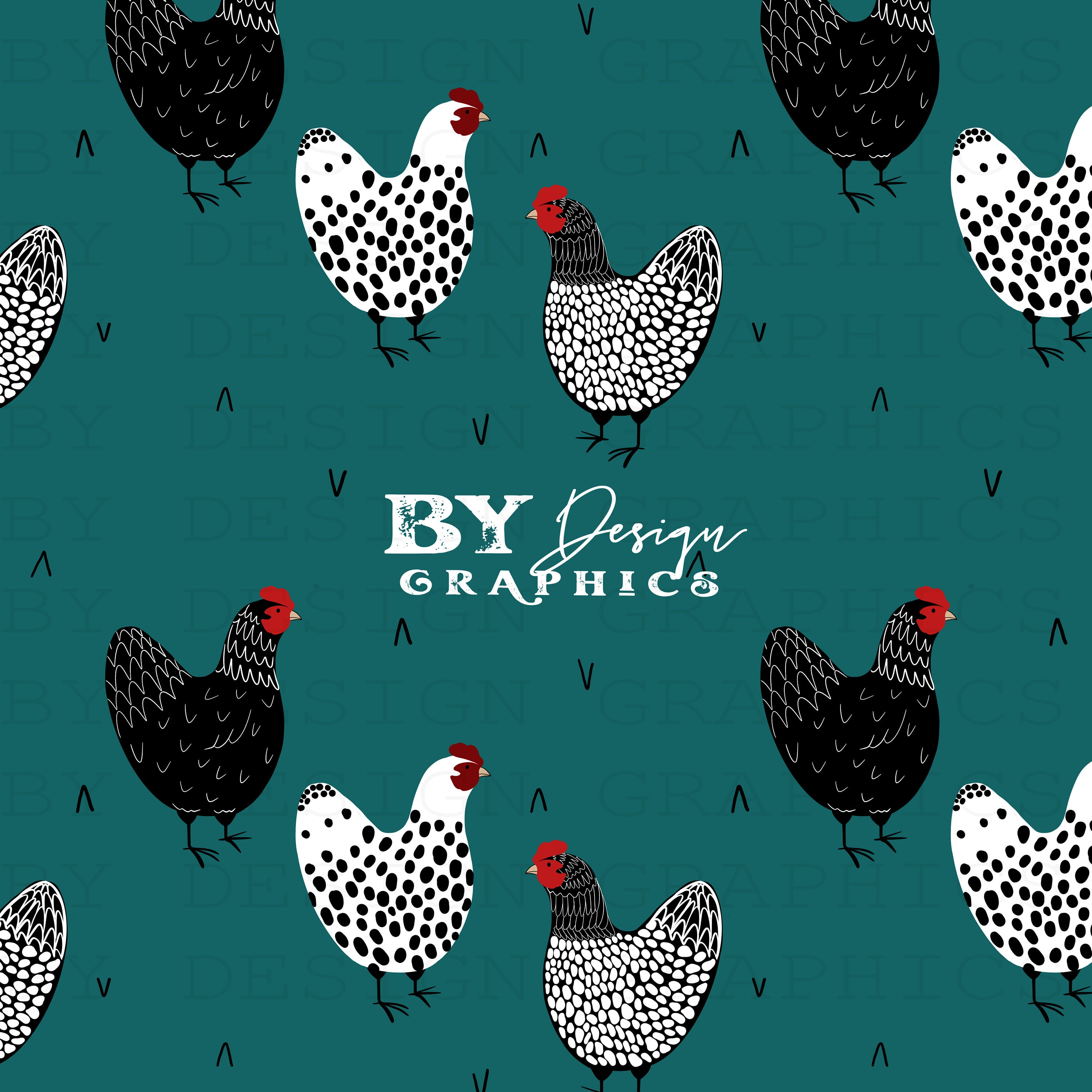 Chicken Seamless Pattern | Hand Drawn | Seamless + Coordinate | Modern ...