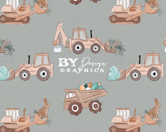 Easter Construction Seamless | Boy Easter Seamless | Boy Spring Seamless | Easter Trucks Seamless | Boho Easter Seamless | Digital File