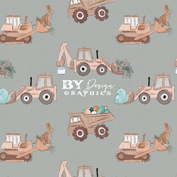 Easter Construction Seamless | Boy Easter Seamless | Boy Spring Seamless | Easter Trucks Seamless | Boho Easter Seamless | Digital File