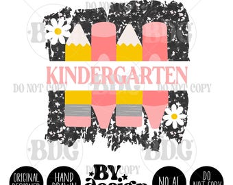 Girl Kindergarten PNG | Girl Back To School PNG | Kindergarten Teacher Png | Girl First Day Of School Png | Composition School Supplies PNG