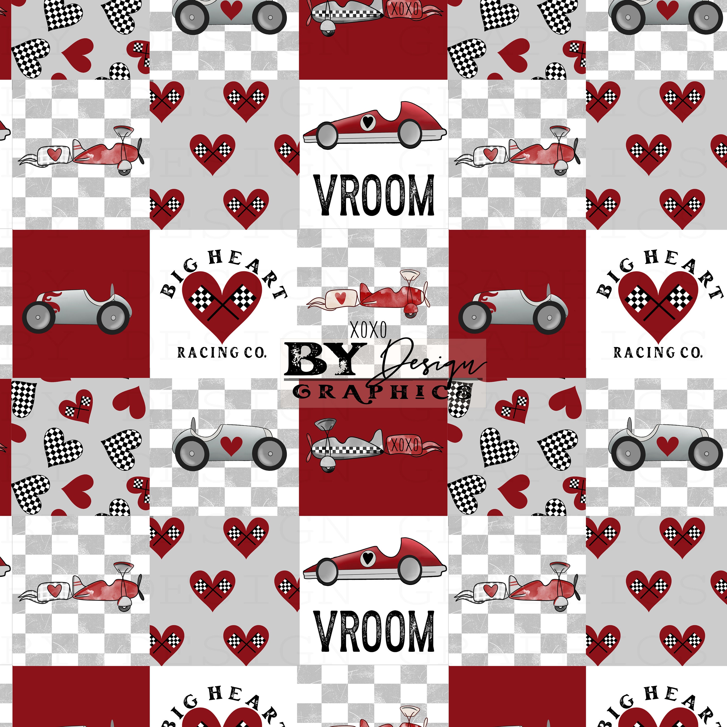 Saint-Valentin sans couture pour garçons | Voiture Saint Valentin sans couture | Voiture de course sans couture | Garçons Racing sans couture | Voitur