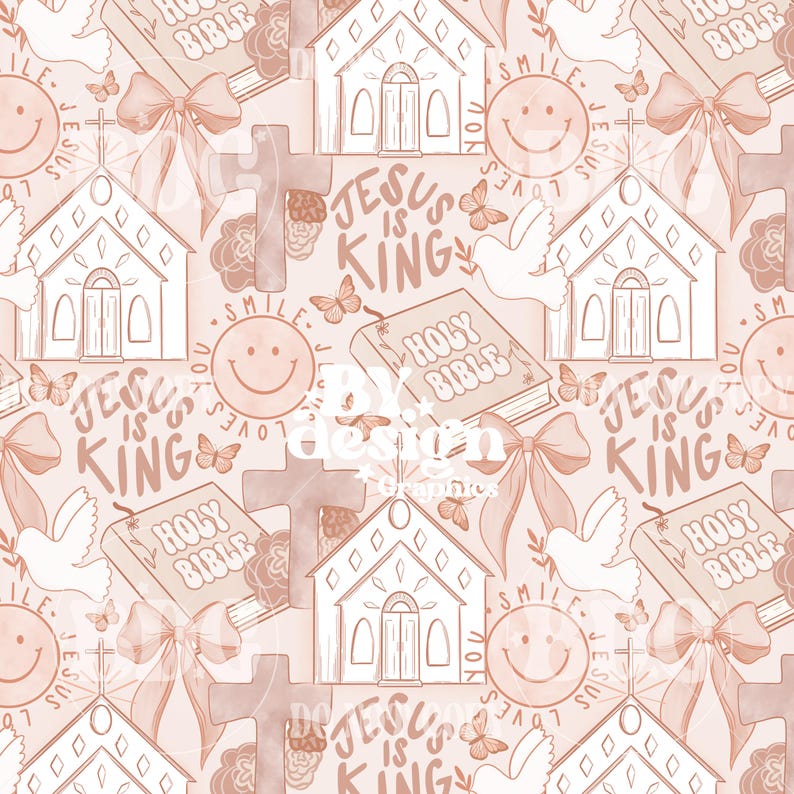 Christian Seamless Pattern | Christian Easter Seamless | Jesus is King ...