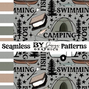 Camping seamless | Tent Seamless | Boys Camping Seamless | Gender Neutral Camping Seamless | Summer Seamless | Boys Camping Seamless