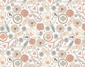 Nurse Seamless Design | Nurse Sublimation Design | Nurse Sublimation | Hospital Sublimation Design | Boho Nurse Seamless