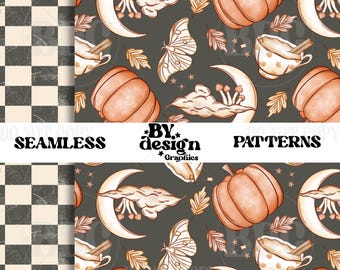 Cottagecore Fall Seamless | Boho Fall Seamless | Fall Collage Seamless | Boho Pumpkin Seamless | Cottagecore Seamless | Fall Seamless