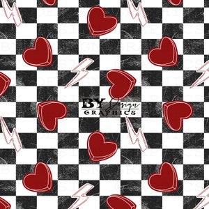 Jungen Valentine Nahtlos | Checker Herz Nahtlos | Rot Karo Nahtlos | Blitz nahtlos | Valentinstag Nahtlos | Geschlechtsneutral