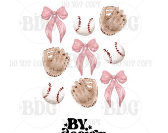 Coquette Baseball PNG | Baseball Bows Png | Girl Baseball PNG | Baseball Sister PNG | Womens Baseball Png | Baseball Mom Png