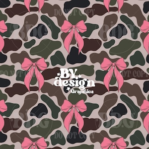 Camo Bow Seamless | Old School Camo Seamless | Hunting Camo Seamless | Girl Camo Seamless | Girl Hunting Seamless | Camo Bow Seamless