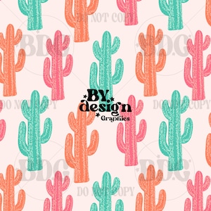 Cactus colorido sin costuras / Verano brillante sin costuras / Verano occidental sin costuras / Cactus de verano sin costuras / Oeste brillante sin costuras / Seguro para nadar