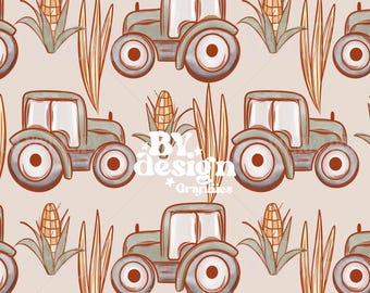 Gender Neutral Fall Seamless | Boys Tractor Seamless | Fall Harvest Seamless | Tractor Fall Seamless | Boy Farm Seamless