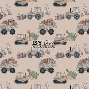 Christmas Construction Seamless | Boys Christmas Seamless | Christmas Seamless | Boys Construction Seamless | Hand Drawn | Digital File