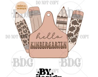 Kindergarten Back To School PNG | Girl Back To School PNG | Kinder PNG | Girl Back To School Shirt Design | Western Back To School Png