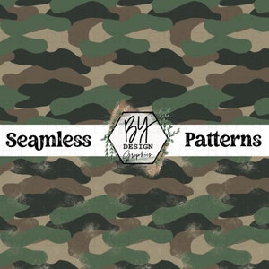 Naadloos camouflagepatroon | Camo digitaal papier | Handgetekend | 2 bestanden inbegrepen | Verontrust | Digitaal bestand