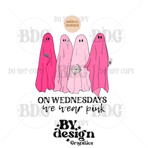 Pink Ghosts PNG | Halloween png | Girl Halloween png | Mean Ghouls Png | We Wear Pink Png | Mean Ghosts Png | Funny Halloween Png