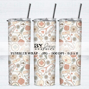 Nurse Tumbler Wrap | Nurse Tumbler Wrap Sublimation | Sublimation Tumbler Wrap | Pediatric Nurse Tumbler Wrap | Stethoscope Tumbler Wrap