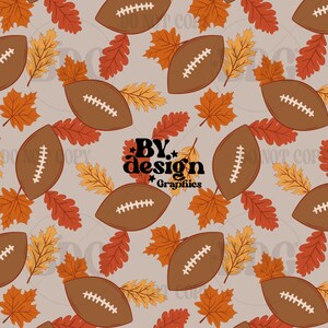 Fall Football Seamless Boys Gender Neutral Seamless Surface Pattern | Hand Drawn Digital Download