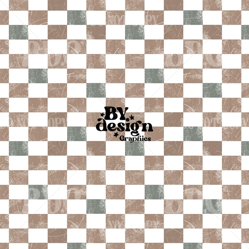 May include: A seamless pattern of alternating brown and gray squares with a distressed, textured look. The pattern is repeated throughout the image. The text "BY design Graphics" is centered in the image.