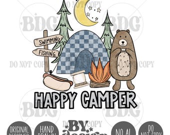 Camping PNG | Gender Neutral Camping Png | Boy Camping PNG | Tent Camping PNG | Smores Png | Boy Summer Png | Happy Camper Shirt Png