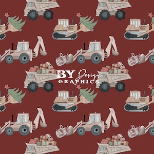 Christmas Construction Seamless | Boys Christmas Seamless | Christmas Seamless | Boys Construction Seamless | Hand Drawn | Digital File