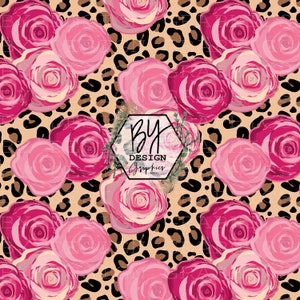 Leopard Roses Seamless File | Leopard Seamless | Rose Seamless | Spring Floral Seamless | Floral Seamless | Leopard Floral Seamless