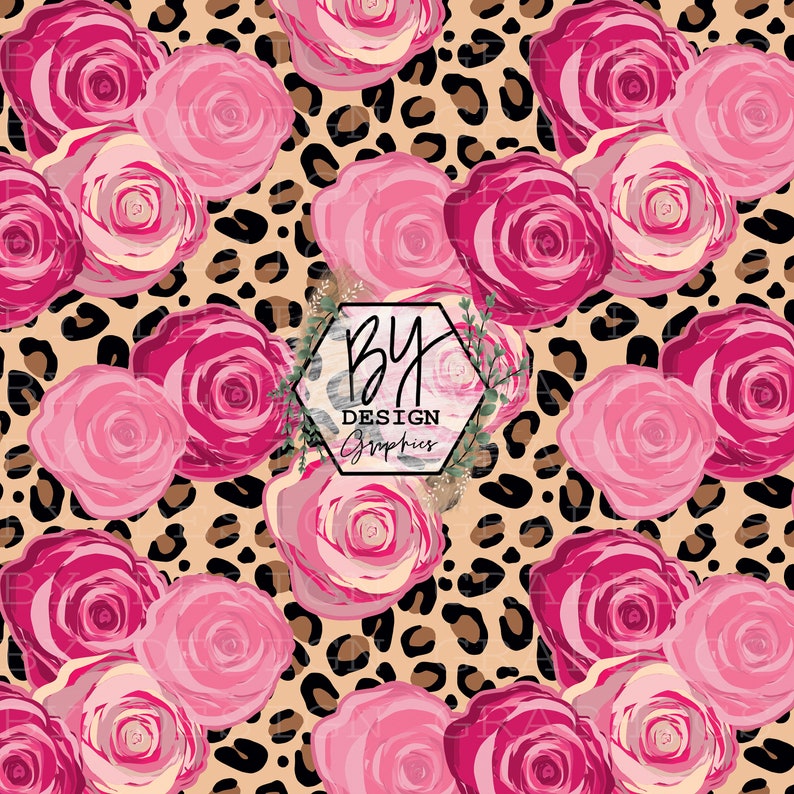 Leopard Roses Seamless File Leopard Seamless Rose Seamless - Etsy