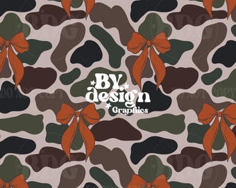 Camo Bows Seamless | Duck Camo Seamless | Girl Hunting Seamless | Coquette Camo Bows Seamless | Coquette Hunting Seamless