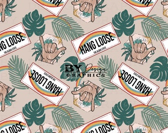 Boy Summer Seamless | Hang Loose Seamless | Summer Vibes Seamless | Tropical Vacation Seamless | Gender Neutral Summer Seamless